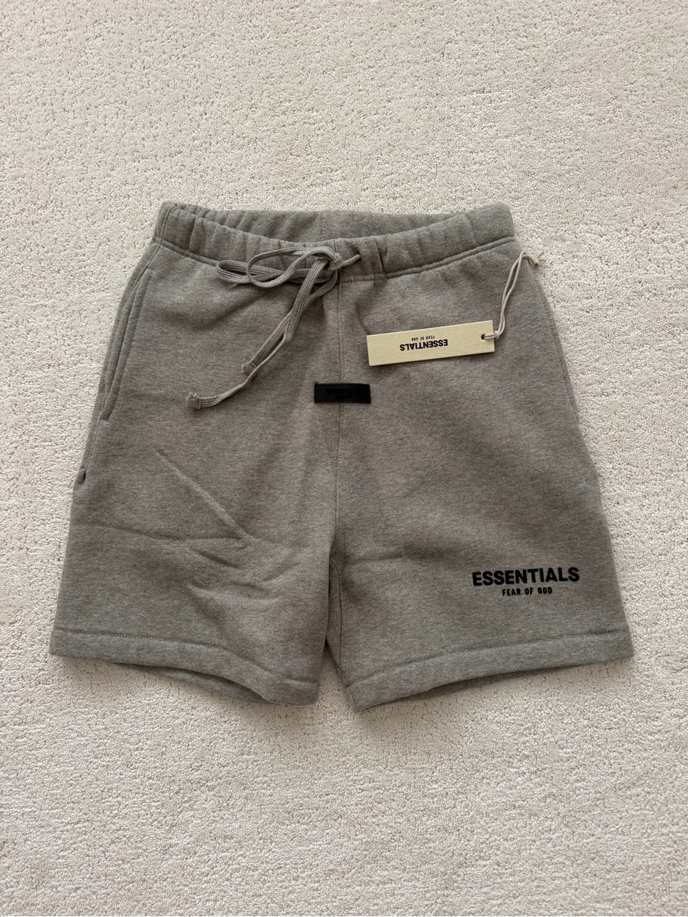 Essentials Men's Gray Fleece Logo Shorts